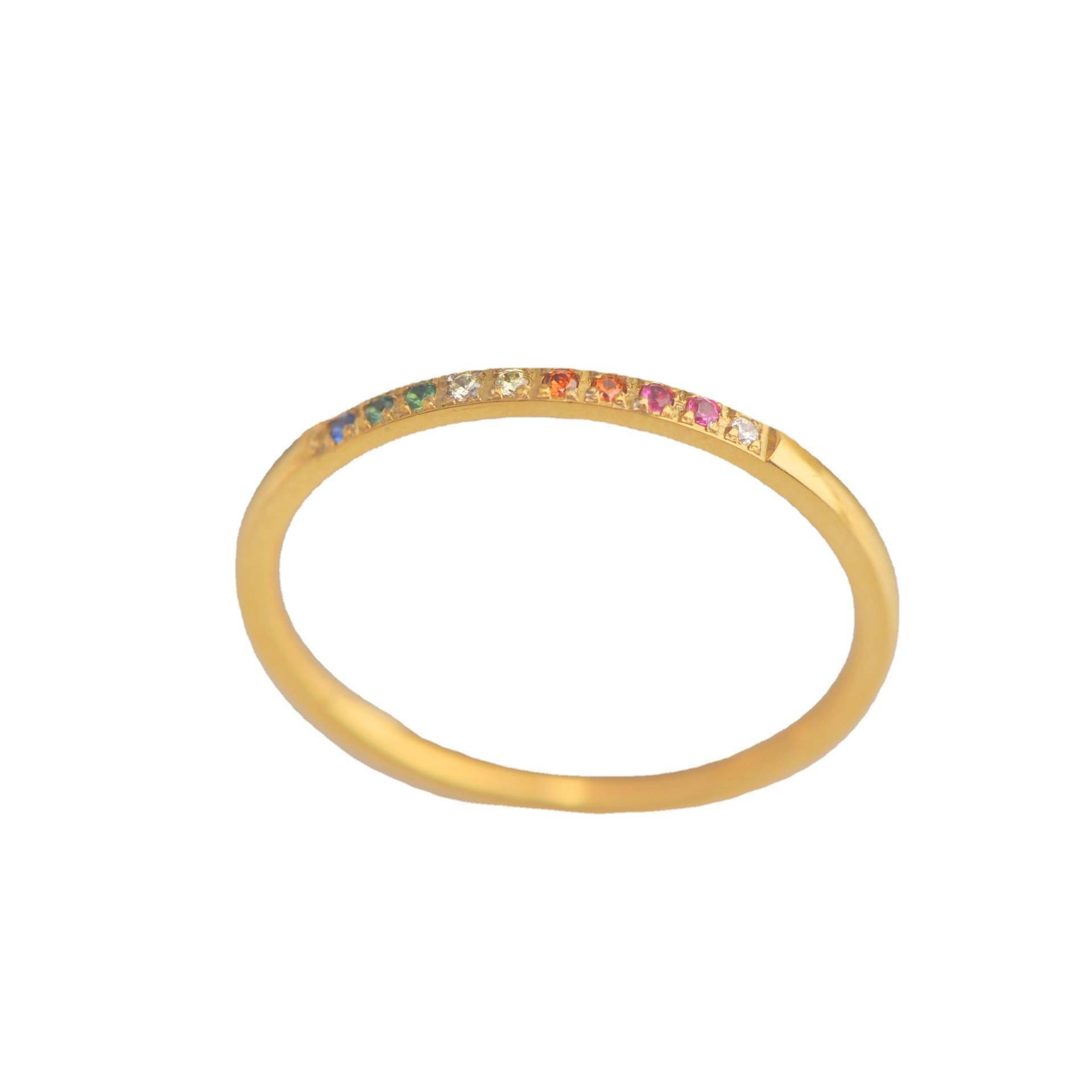 New color vermiculite hand ornaments European and American inspi color ring ring ring ring simple stainless steel hand ornaments