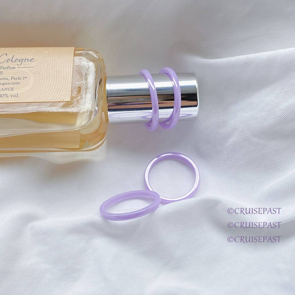 CruisePast Biological Ceramics Ring Candy Purple Purple Purple Purple Circle Ring 2mm minimalist noodles will never drop color