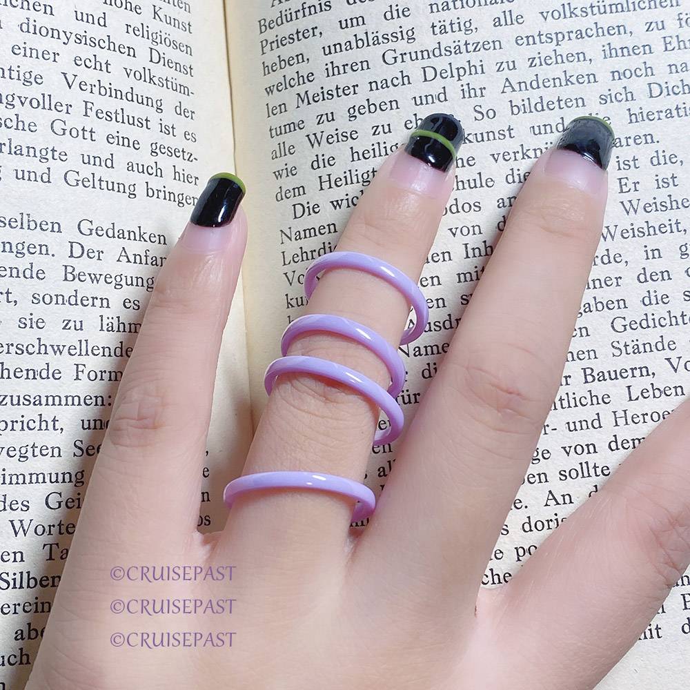 CruisePast Biological Ceramics Ring Candy Purple Purple Purple Purple Circle Ring 2mm minimalist noodles will never drop color