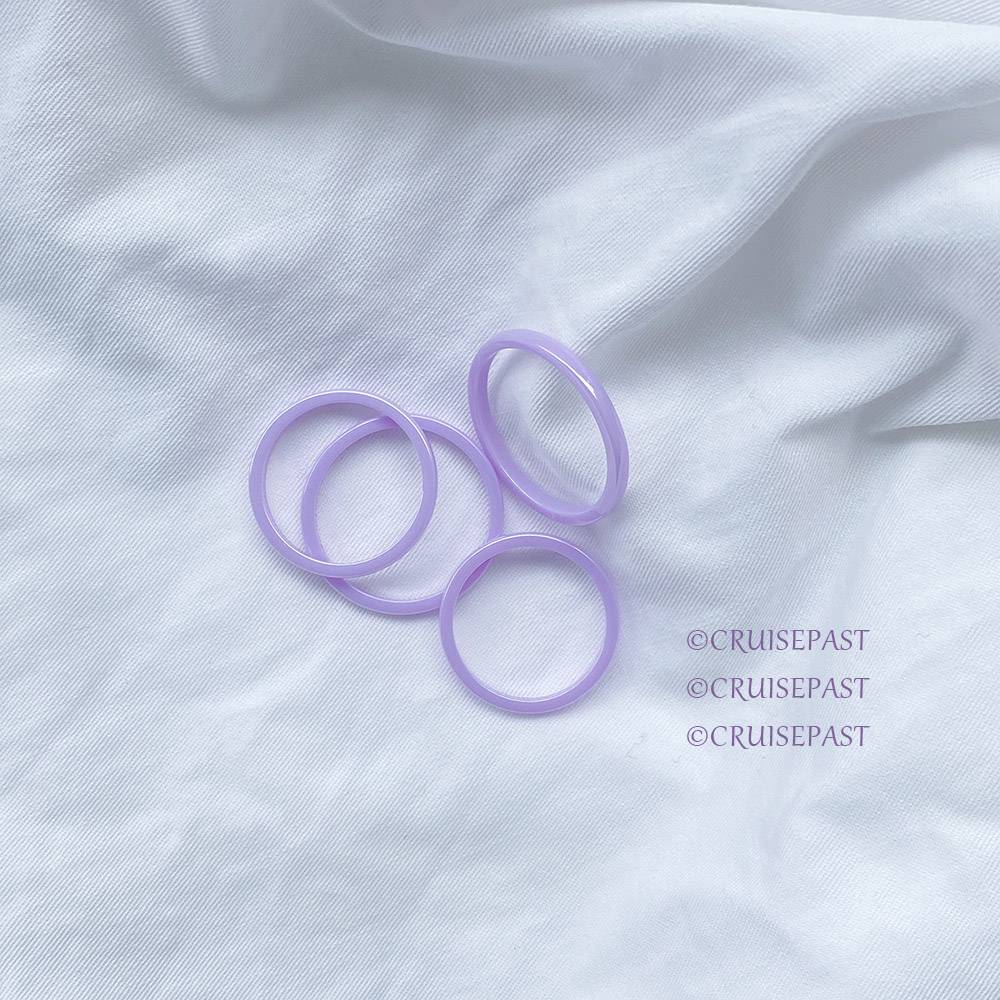 CruisePast Biological Ceramics Ring Candy Purple Purple Purple Purple Circle Ring 2mm minimalist noodles will never drop color