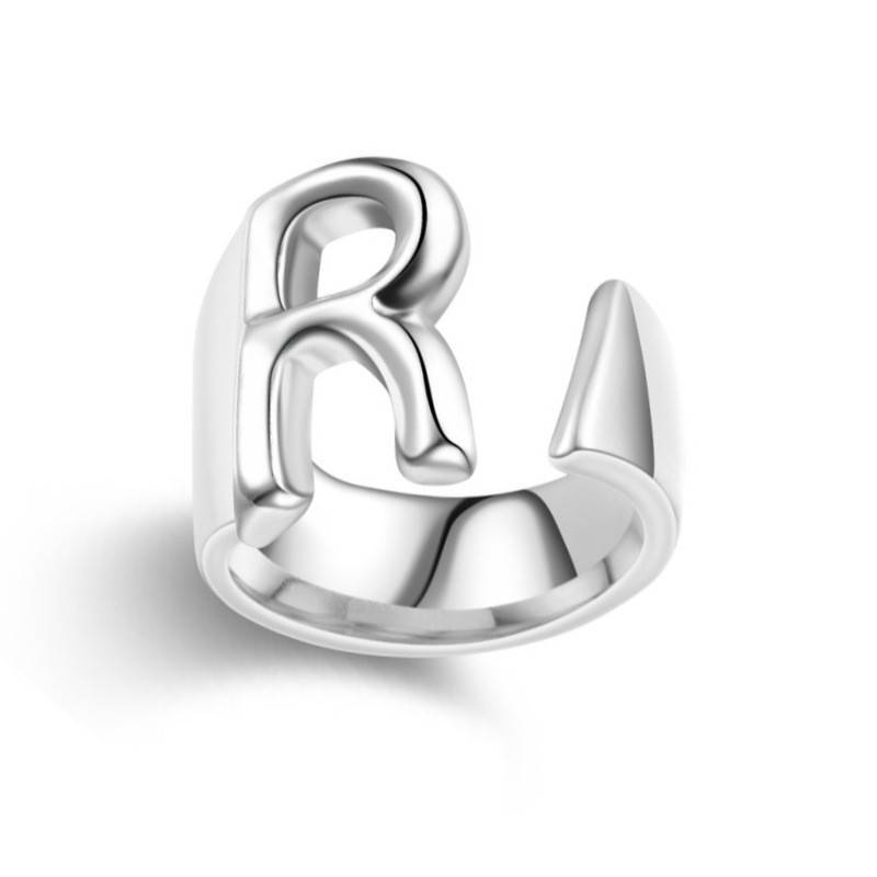Cross -border creative new European and American 26 letters ring opening can adjust the ring, Japanese and Korean wild handy jewelry