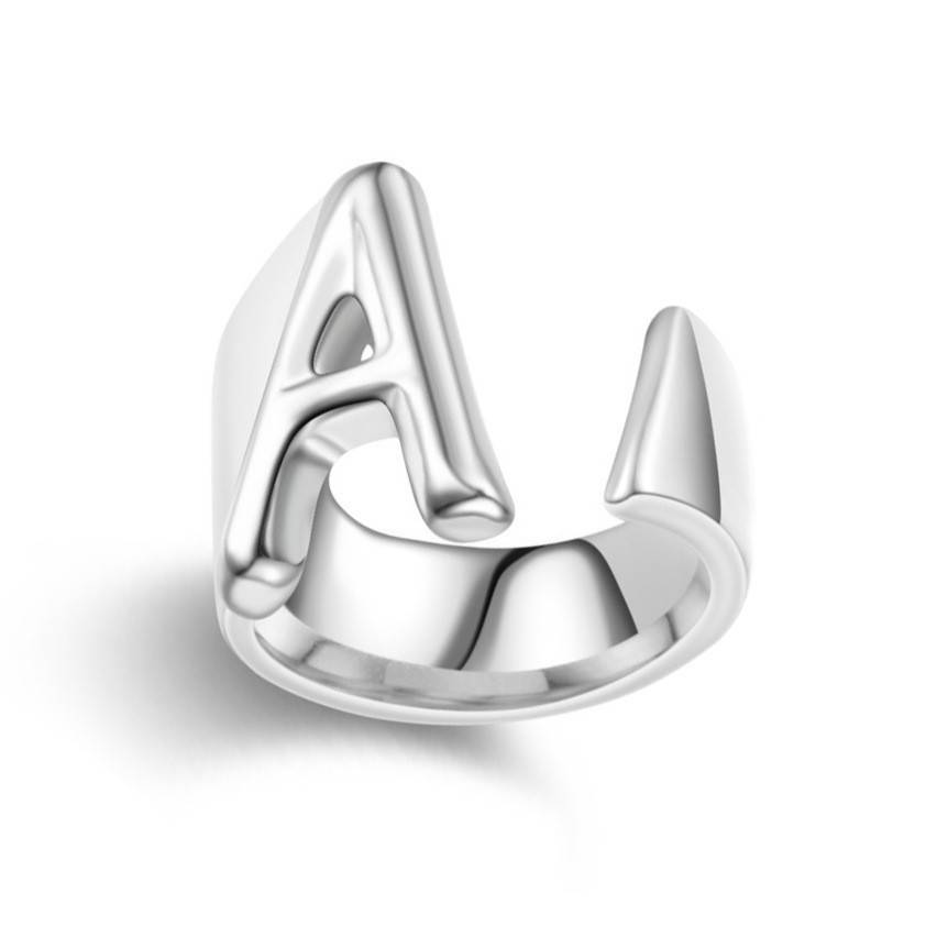 Cross -border creative new European and American 26 letters ring opening can adjust the ring, Japanese and Korean wild handy jewelry
