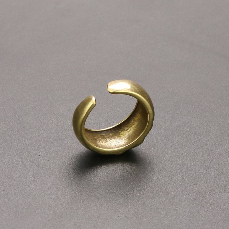 Lao Jiumen Buddha's same ring open beer artifact Korean bronze rings ins tide ring process