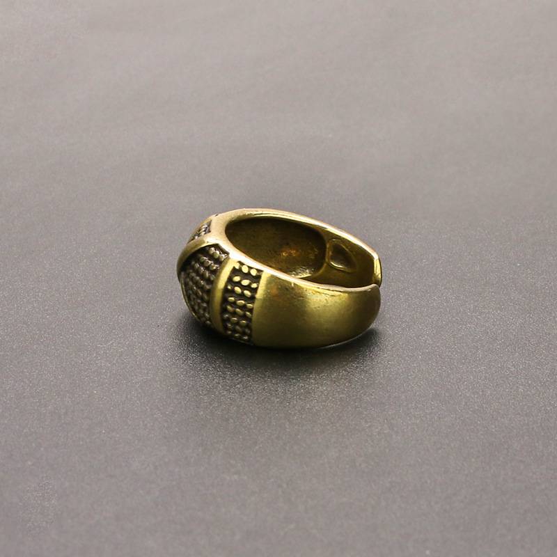Lao Jiumen Buddha's same ring open beer artifact Korean bronze rings ins tide ring process
