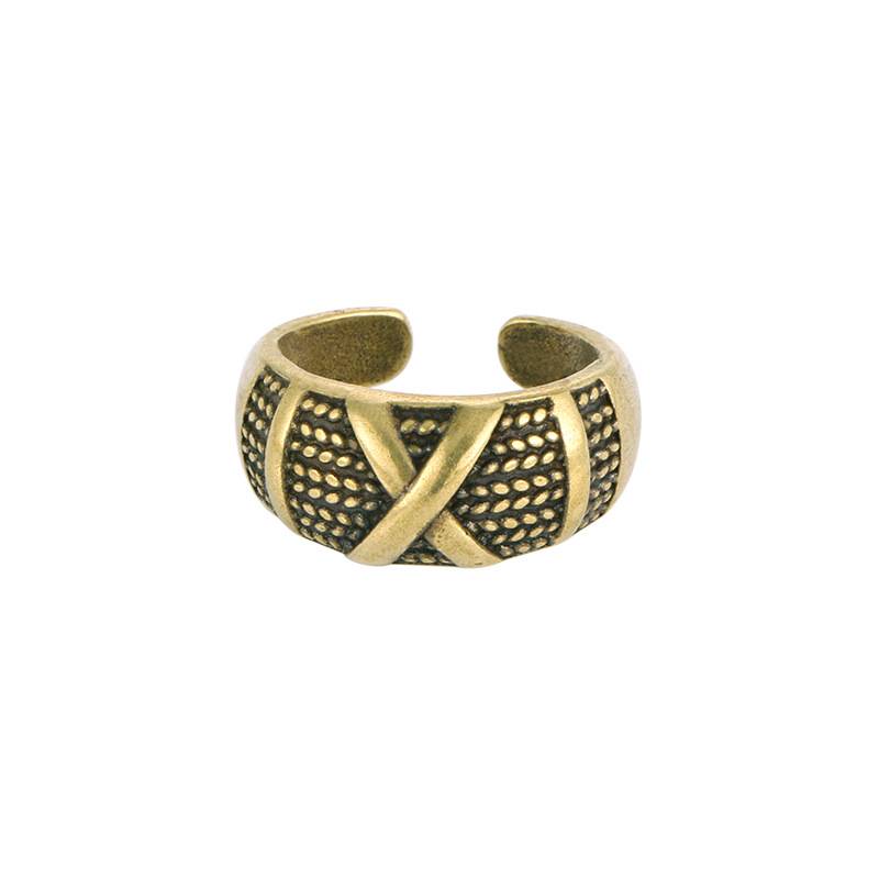 Lao Jiumen Buddha's same ring open beer artifact Korean bronze rings ins tide ring process