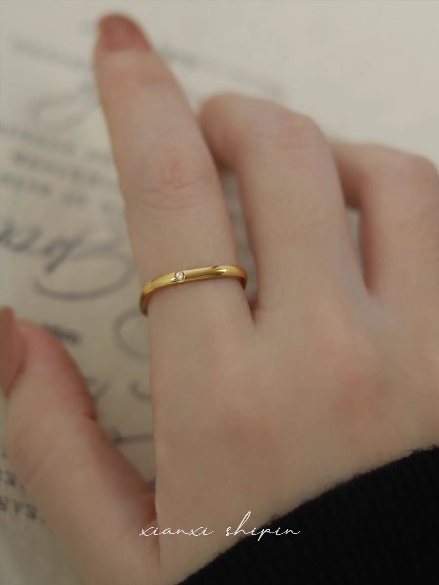 Do not fall off!18K Golden Fang Precepts Fashion Ring Female Light luxury Senior Design Founder Circle Ring Ring