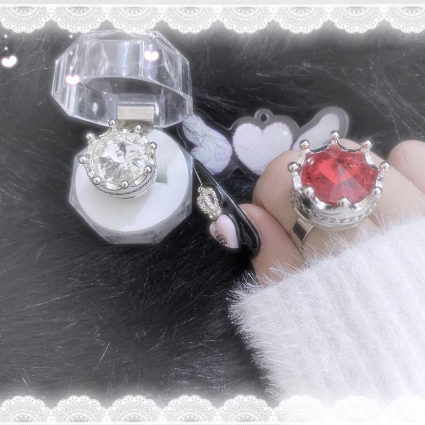 Original Japanese Y2K Millennium Hot Girl Lolita Crown Open Ring