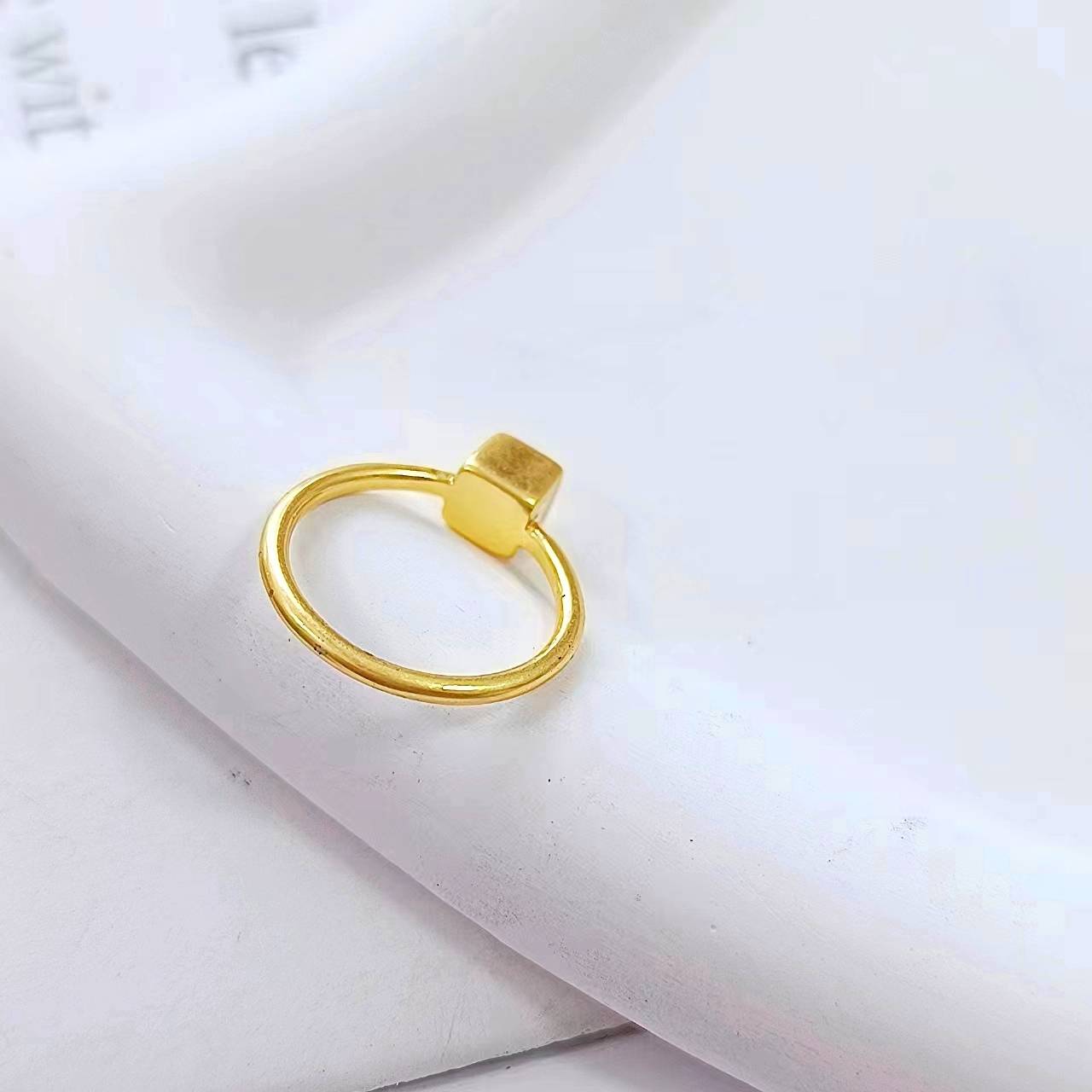 2024 jewelry m home export balance, pure copper plated thick, matte gold gold minimalist version of personal temperament ring female