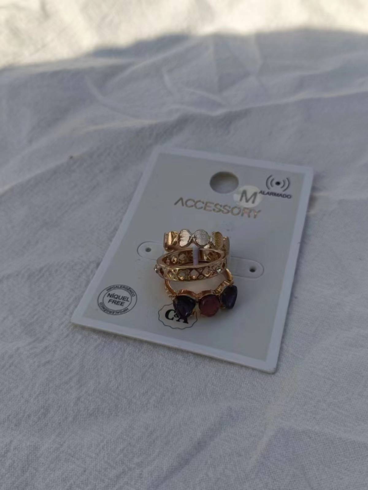 Qingdao Factory Golden Spirit Verm Metal Ring Set Women's Finger Precepts Simple and Cold Wind Ring