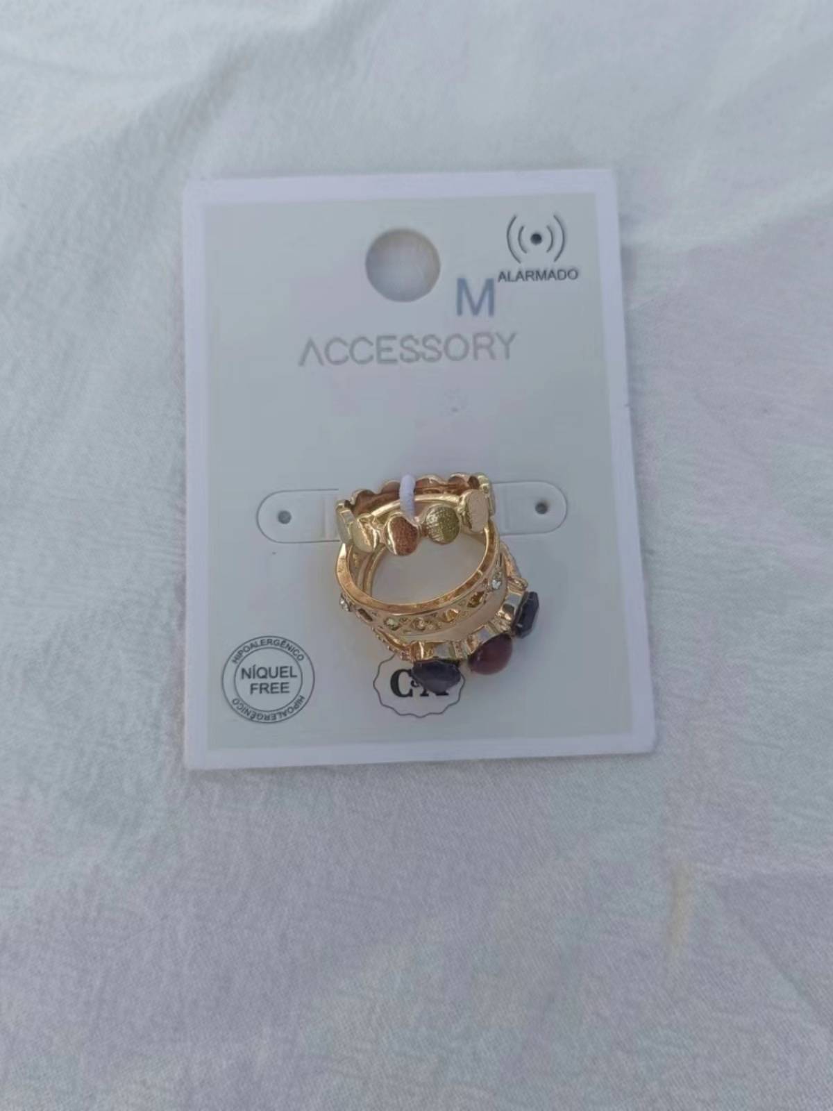 Qingdao Factory Golden Spirit Verm Metal Ring Set Women's Finger Precepts Simple and Cold Wind Ring