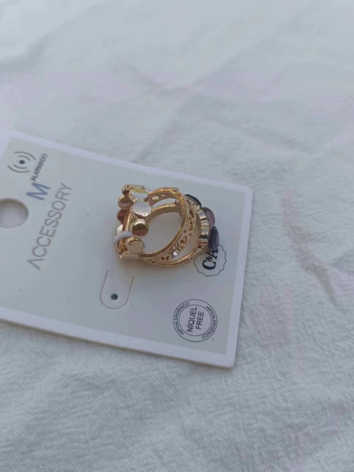 Qingdao Factory Golden Spirit Verm Metal Ring Set Women's Finger Precepts Simple and Cold Wind Ring