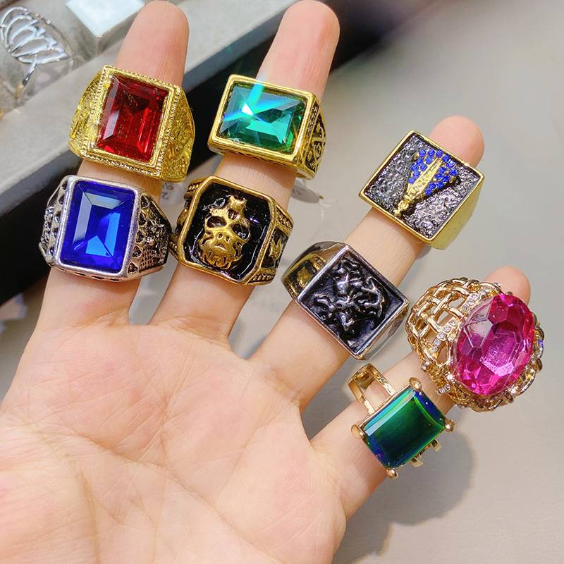 New Simple color guarantee alloy diamond inlaid geometric ring female niche light luxury design sensing finger ringwind