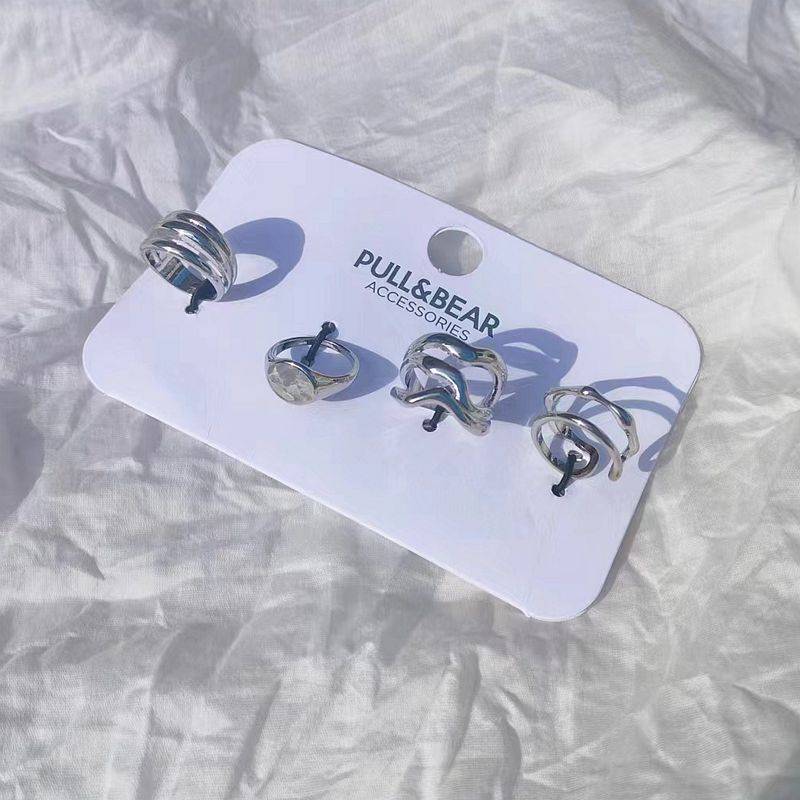 31 European and American irregular design sense ring women's index finger ring with Fan Chaoxin circle fashion new jewelry