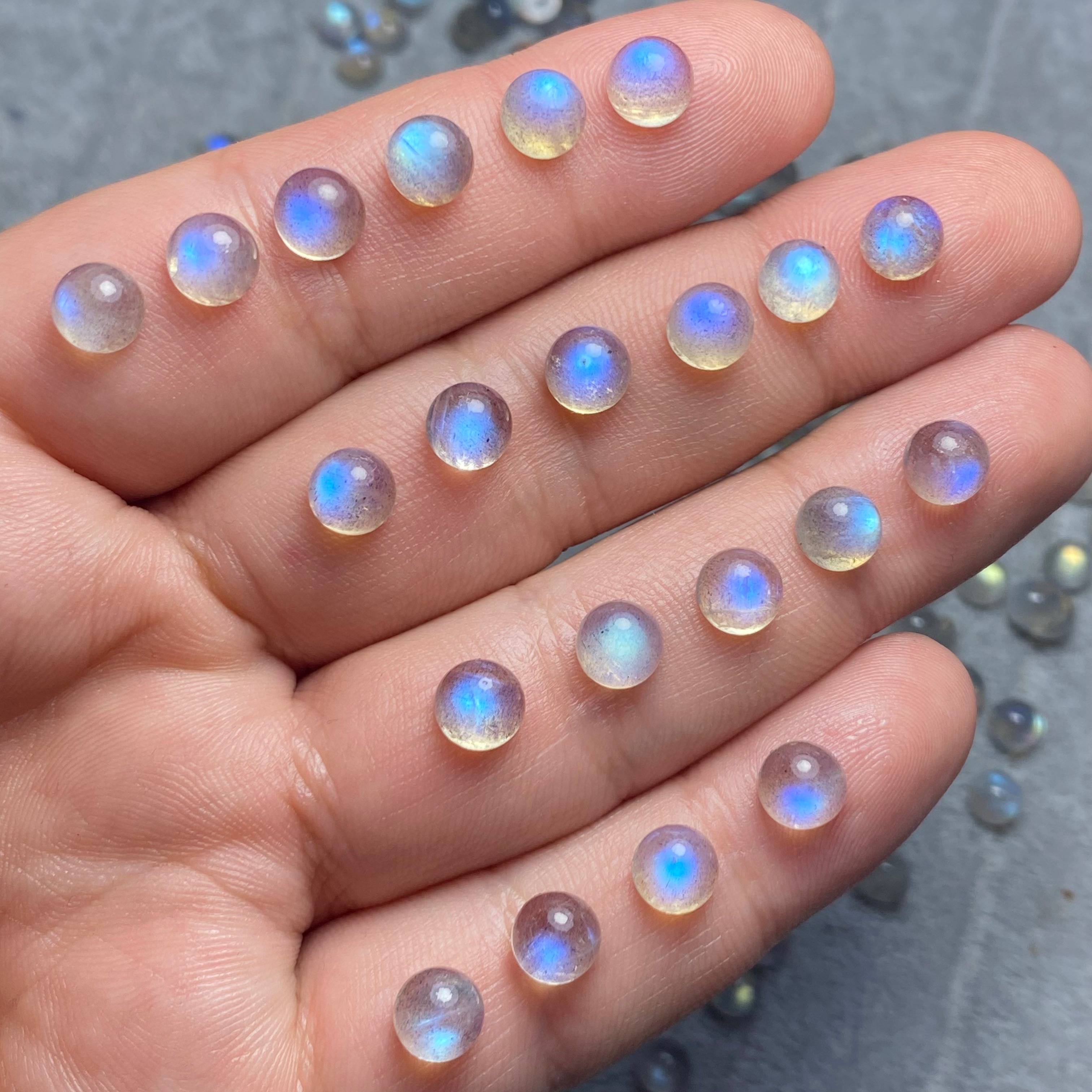 Clear clearance!Natural gray moon ring noodle naked stone winding rings bracelet pendant earrings small particles