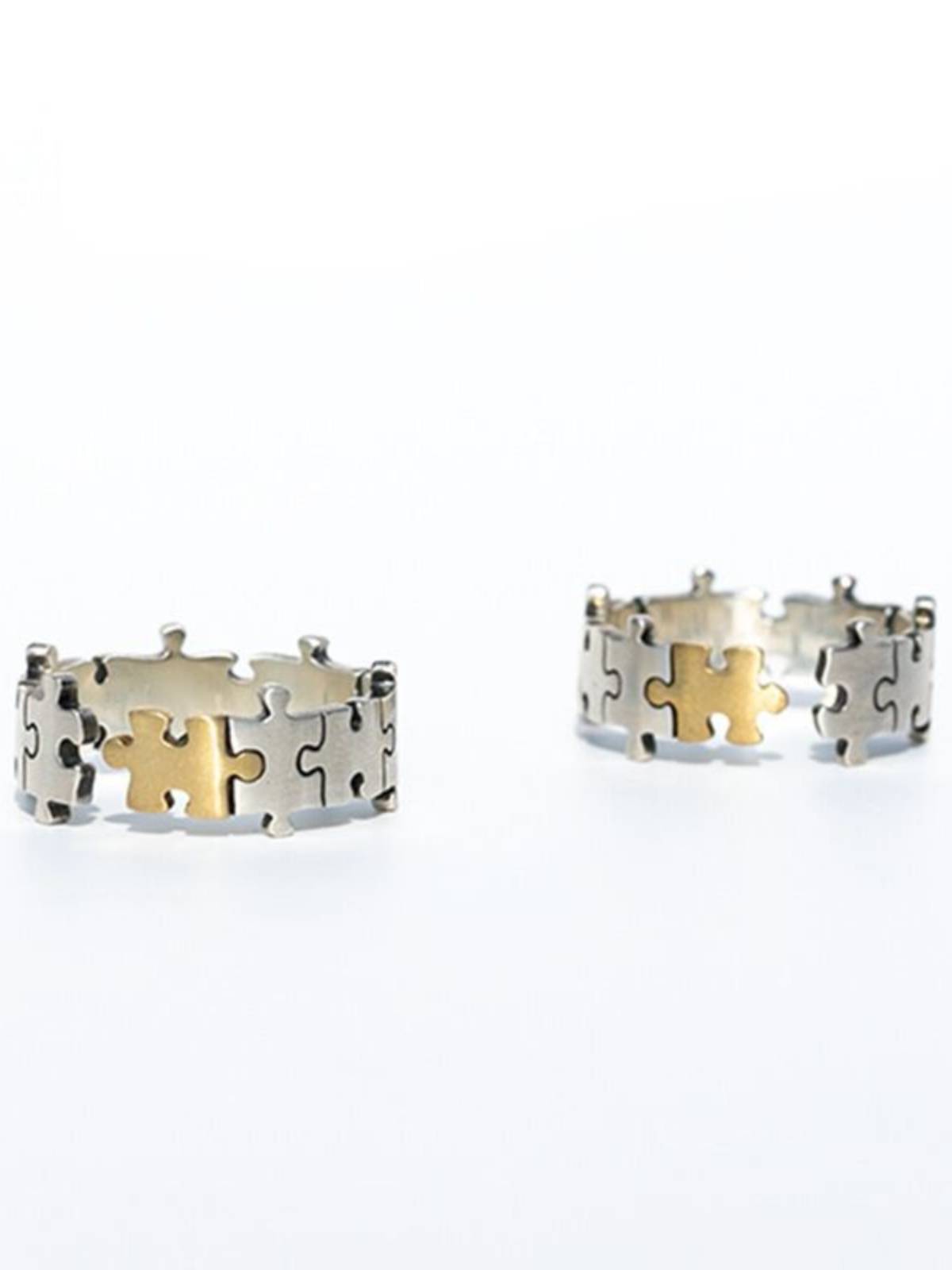 Simple Japanese puzzle rings ins Trendly personalized creative splicing design geometric high -level sensory ring ring ring