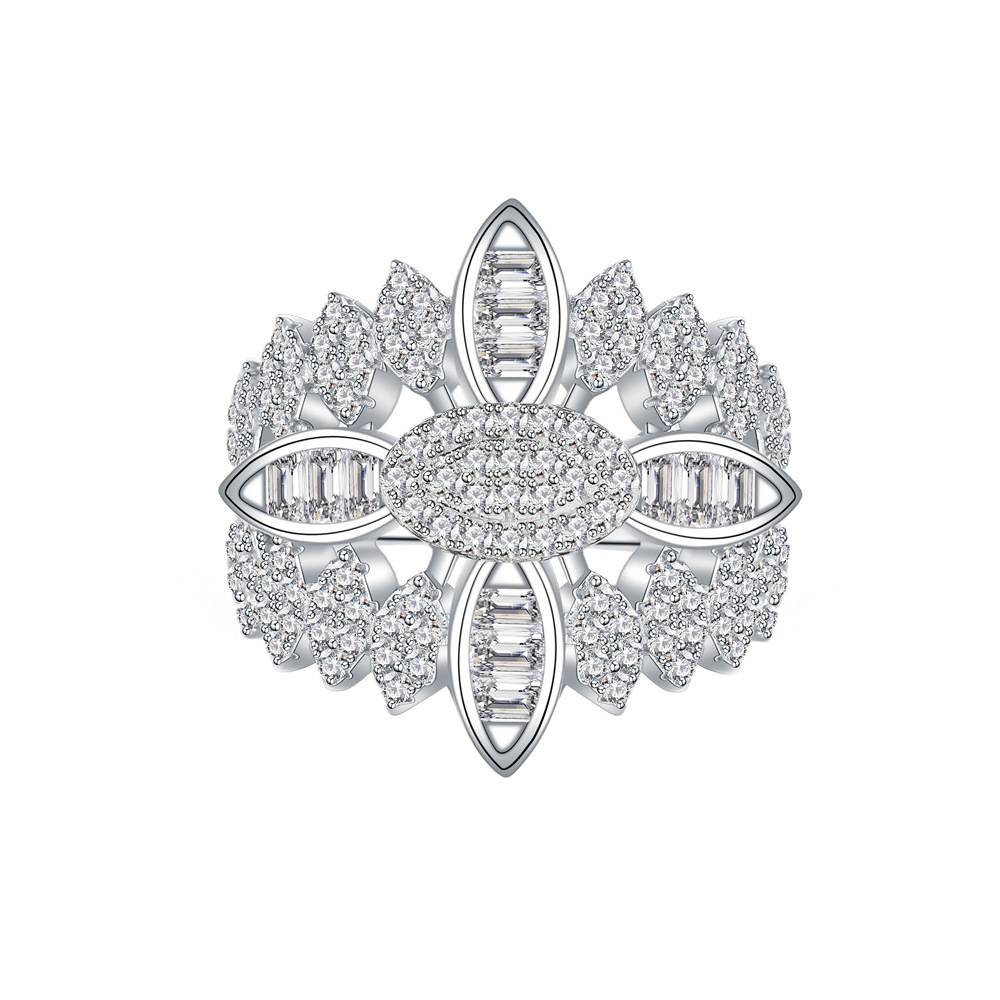 S925 sterling silver pattern full diamond ring women's personality design luxury ring ring of European and American hand accessories