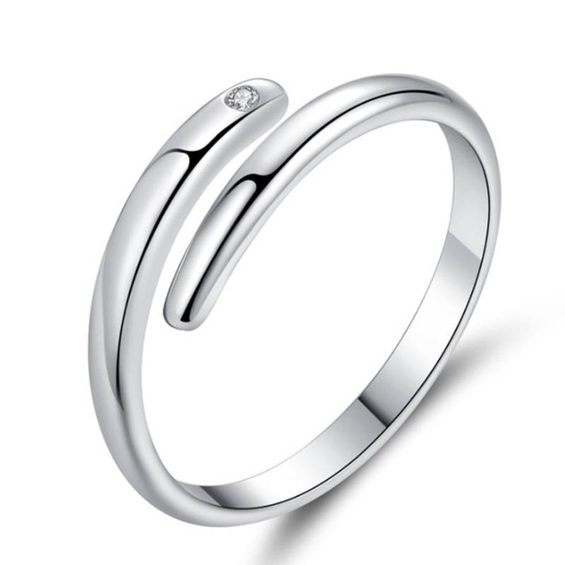 925 Silver Ring Lines Open Couple Couples Circle Women's Tailing Silver Jewelry Manufacturers Exquisite Jewelry Ring