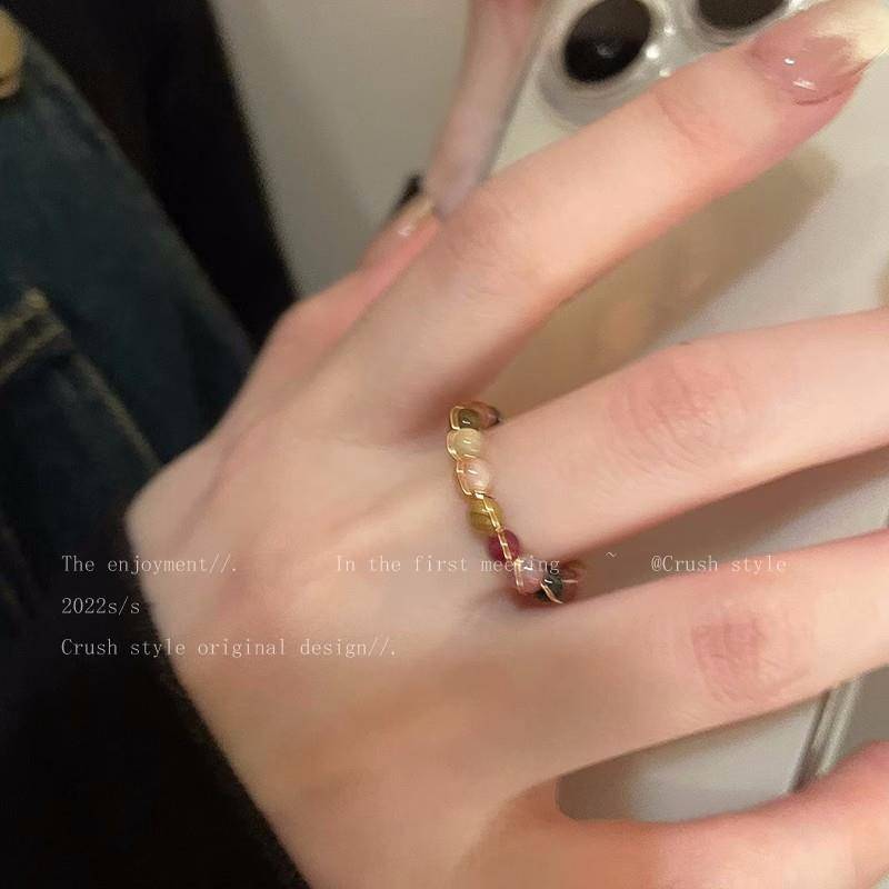 Retro opening ring female light luxury niche design senior fingerprint ring fashion personality ring