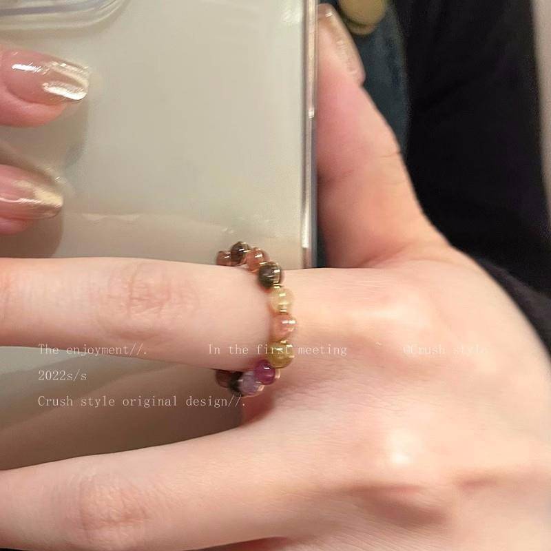 Retro opening ring female light luxury niche design senior fingerprint ring fashion personality ring