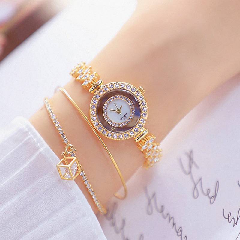 Trendy net red high -level student new watch linked list custom full diamond female watch genuine
