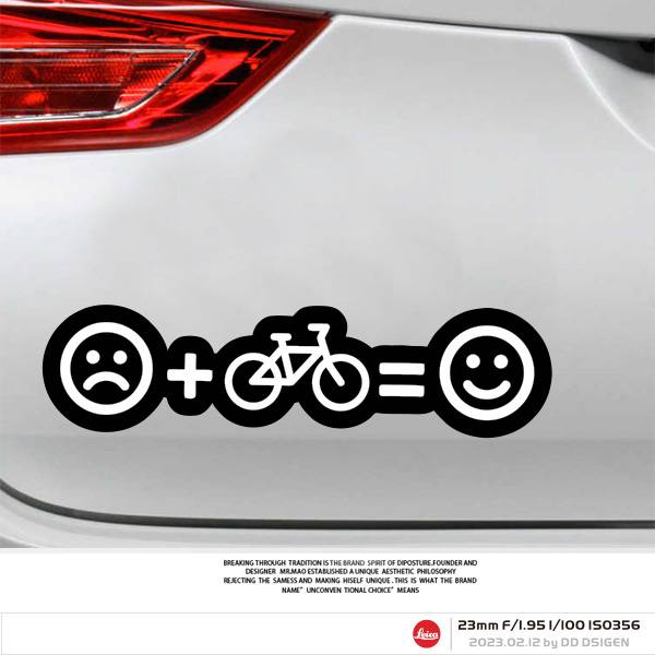 Fun Bicycle Emoticon Bags Patching Personalized Car Motor Motorcycle Bicycle Road Car Road Decoration Stickers