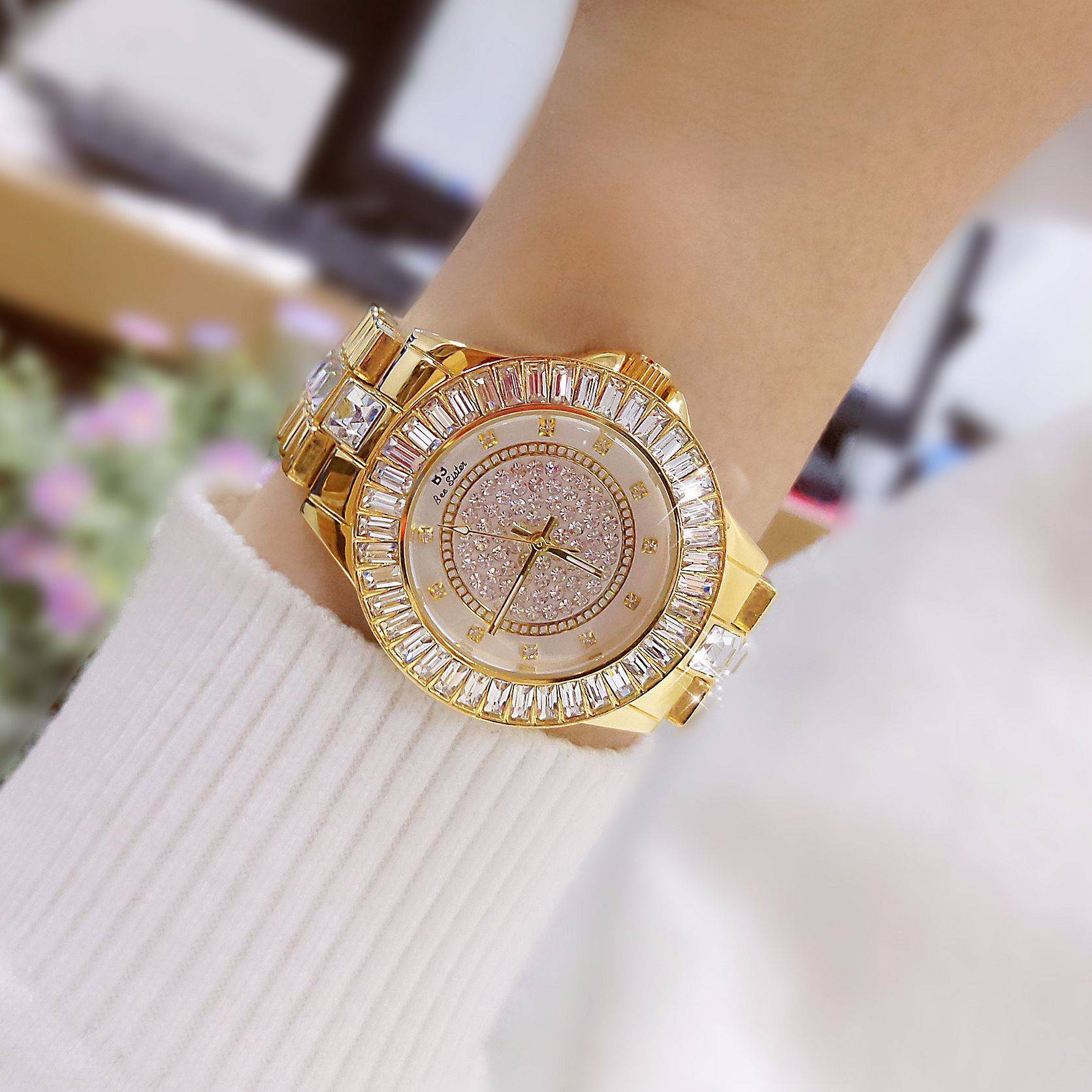 Trendy net red high -level student new Korean chain watch hot seller drill drilling female watch genuine