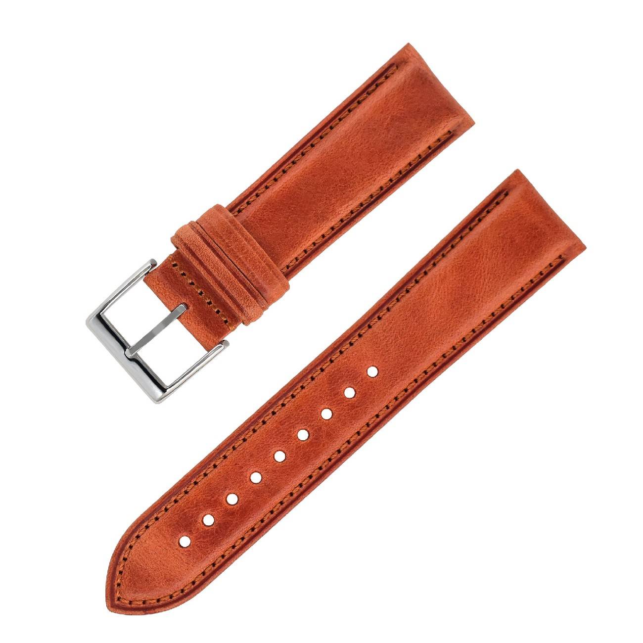 Cross -border flat -grained oil wax head layer cowhide leather watch with soft cowhide DW waterproof pins watch accessories
