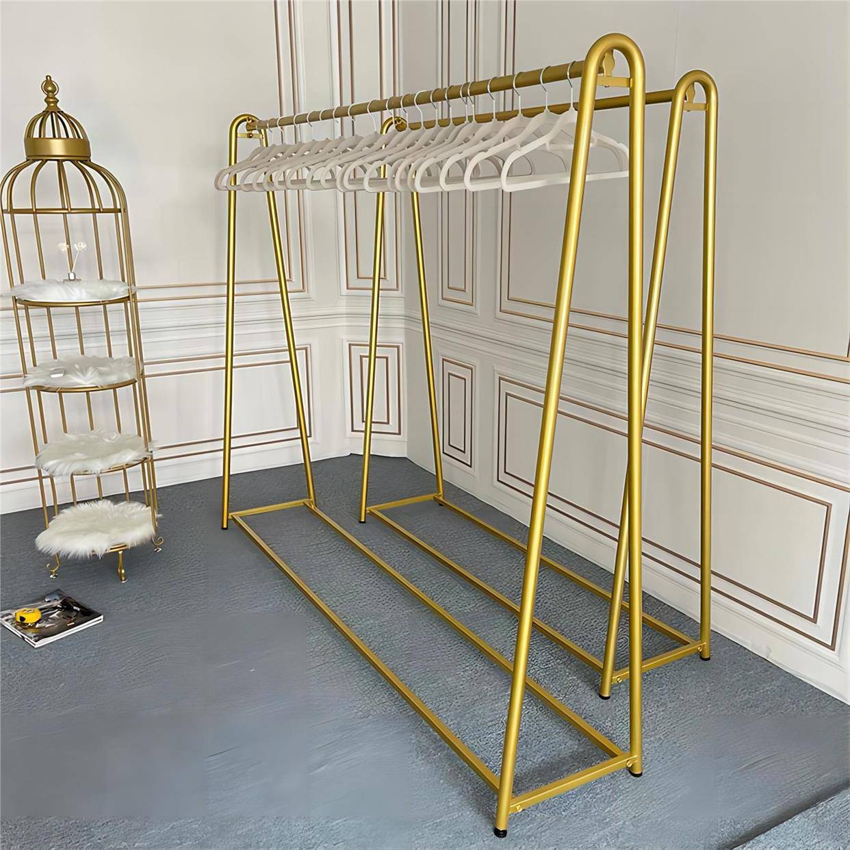 Simple drying rack landing house house hanging rack cloak rack bedroom clothes display shelf light luxury women's clothing shop shelf