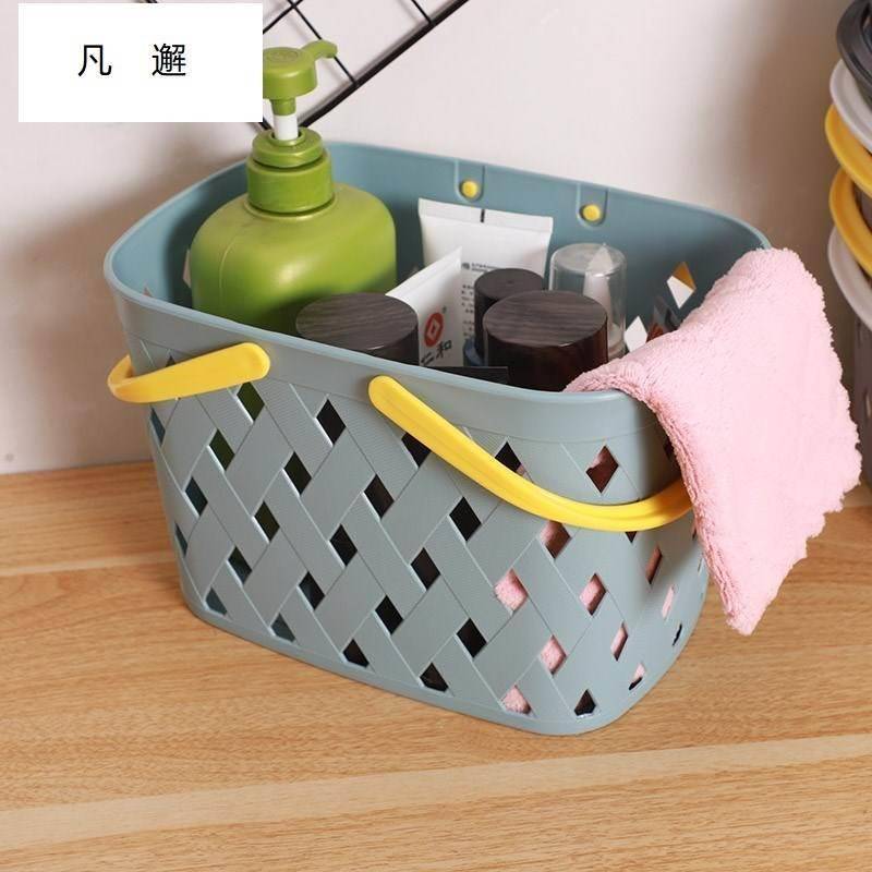 Truck driver toilet basket bathing basket Hand -up room European -style blue -style storage basket cute storage