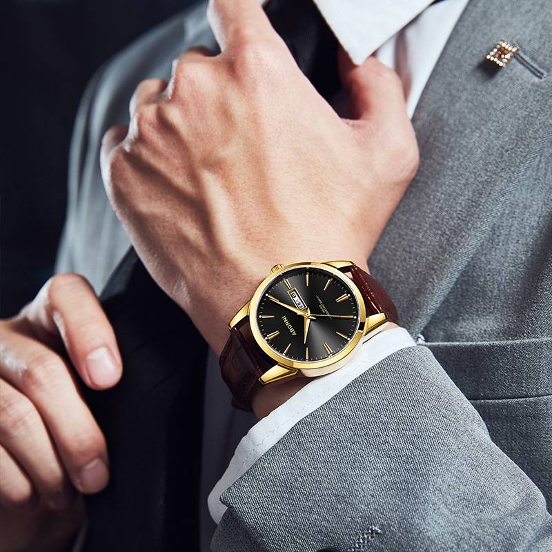 Apunny brand watch cross -border quartz watch waterproof double calendar men's watch Douyin men's watch