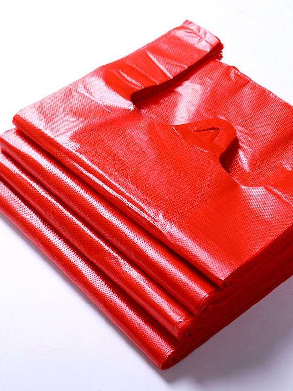 Plastic bag red transparent handbag bag thick supermarket shopping bag 4060 food takeaway bag