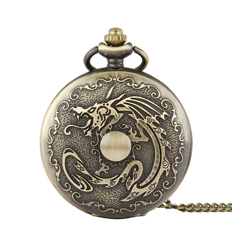 Large Dragon Ball Follow Classical Relief Dragon Opera Pearl Pattern Fashion Pocket Watch 8177