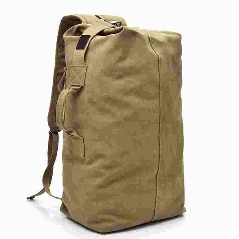 Two canvas shoulder bag men's outdoor travel bucket backpack mountaineering sports men and women large -capacity luggage bag handbags