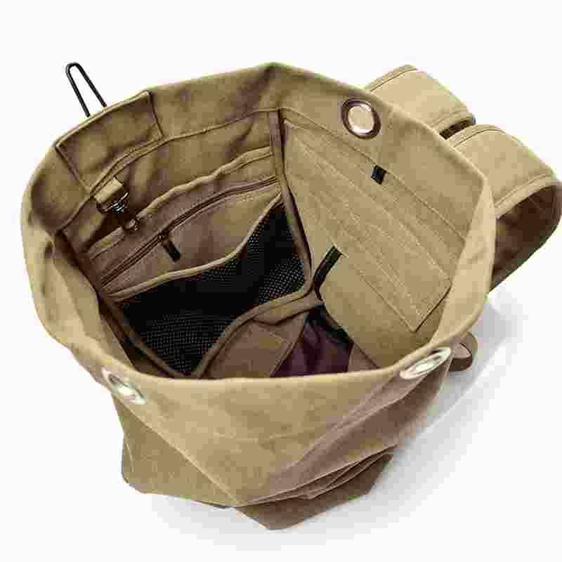 Two canvas shoulder bag men's outdoor travel bucket backpack mountaineering sports men and women large -capacity luggage bag handbags