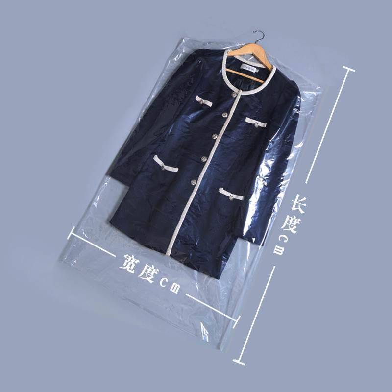 Dust -proof bag dry cleaning shop clothing hanging pockets House hanging plastic transparent bag disposable suit dust cover
