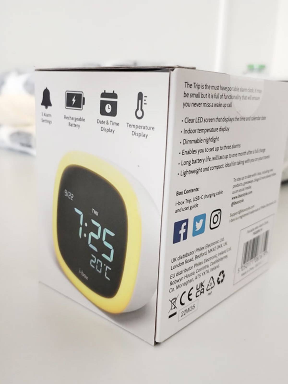 Exit the original single alarm box, multi -functional digital clock indoor temperature humidity, small night lamp student girlfriend