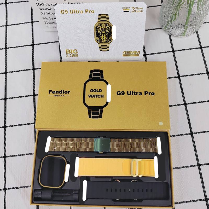 Explosion smart watch G9 Ultra Pro local tyrant gold luxury version set HD large -screen health monitoring