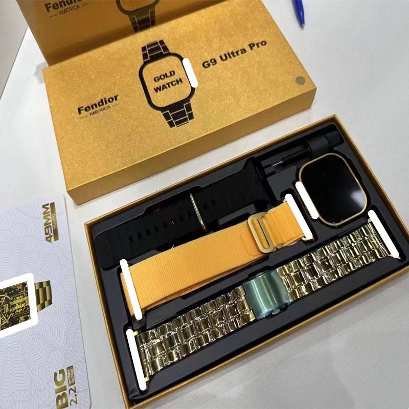 Explosion smart watch G9 Ultra Pro local tyrant gold luxury version set HD large -screen health monitoring