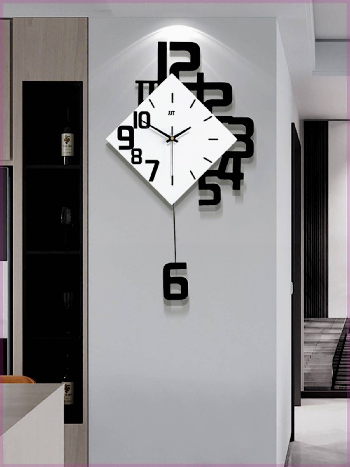 Watch Personality Digital Clocks Fashion European Living Room hanging clock wood creative decoration hanging table quartz explosion models