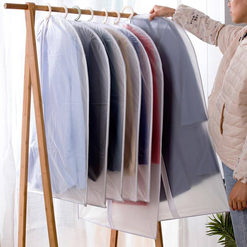 Magnetic Credit Dust Prevent clothes dust cover, transparent clothing dust bag, coat cover, put on storage pocket