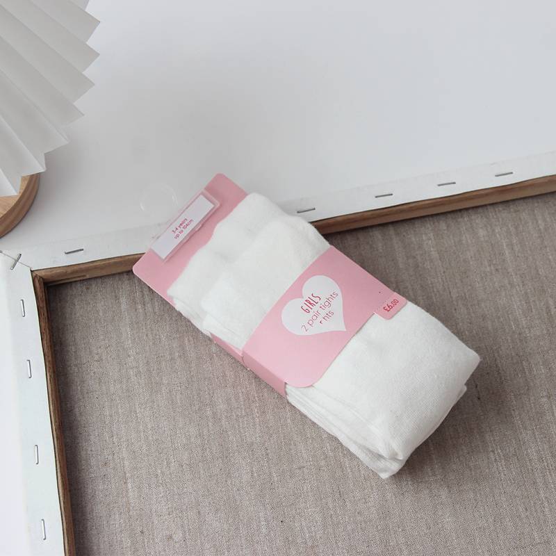 Black -defective baby Children pure white pantyhose spring and autumn thin cotton straight straight girl bottom pantyhose