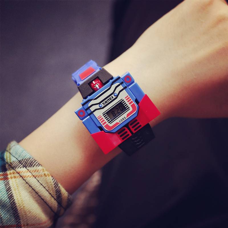 Korean creative personality big children watches cartoon transformers robot male girl student watch watch