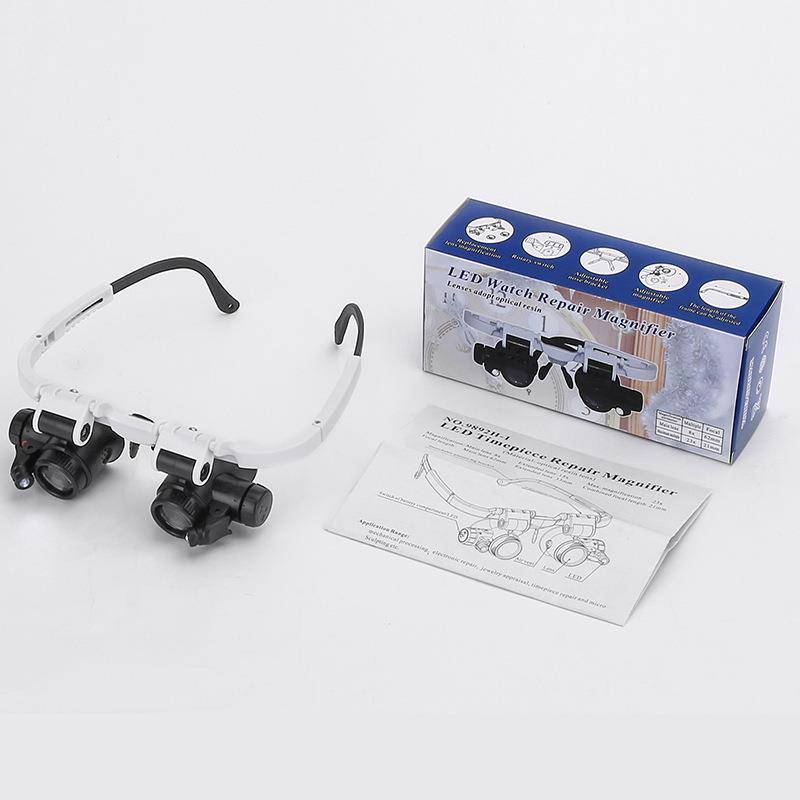 Together with glasses, 8 times 15 times 23 times the watch maintenance inspection and appraisal with lamp LED magnifying glass wholesale