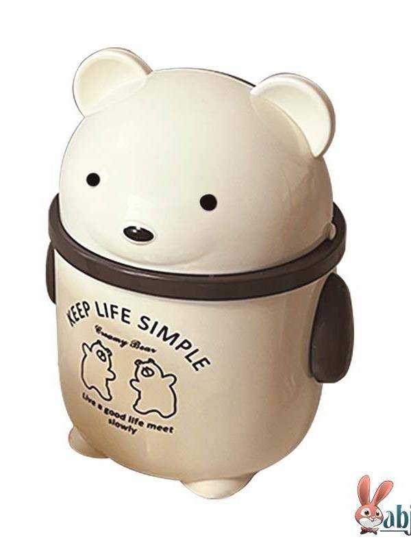 Desktop trash can high face value cute and cute press cover office platform mini bedroom small waste paper basket