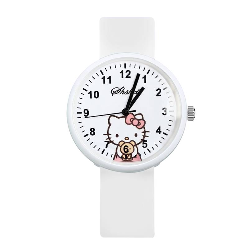 Children's Watch Girls Primary School Student Korean Fairy Korean Waterproof Cute Girl Point Cartoon Cartoon Electronic Quartet Watch