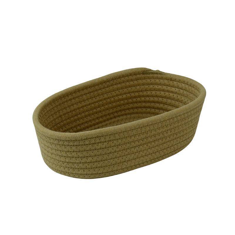 Cotton rope woven oval -shaped storage basket, home simple, modern snack cosmetics desktop storage basket sorting the basket