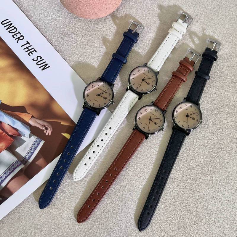 Korean retro digital calendar watch women's simple temperament junior high school student test special belt women's watch