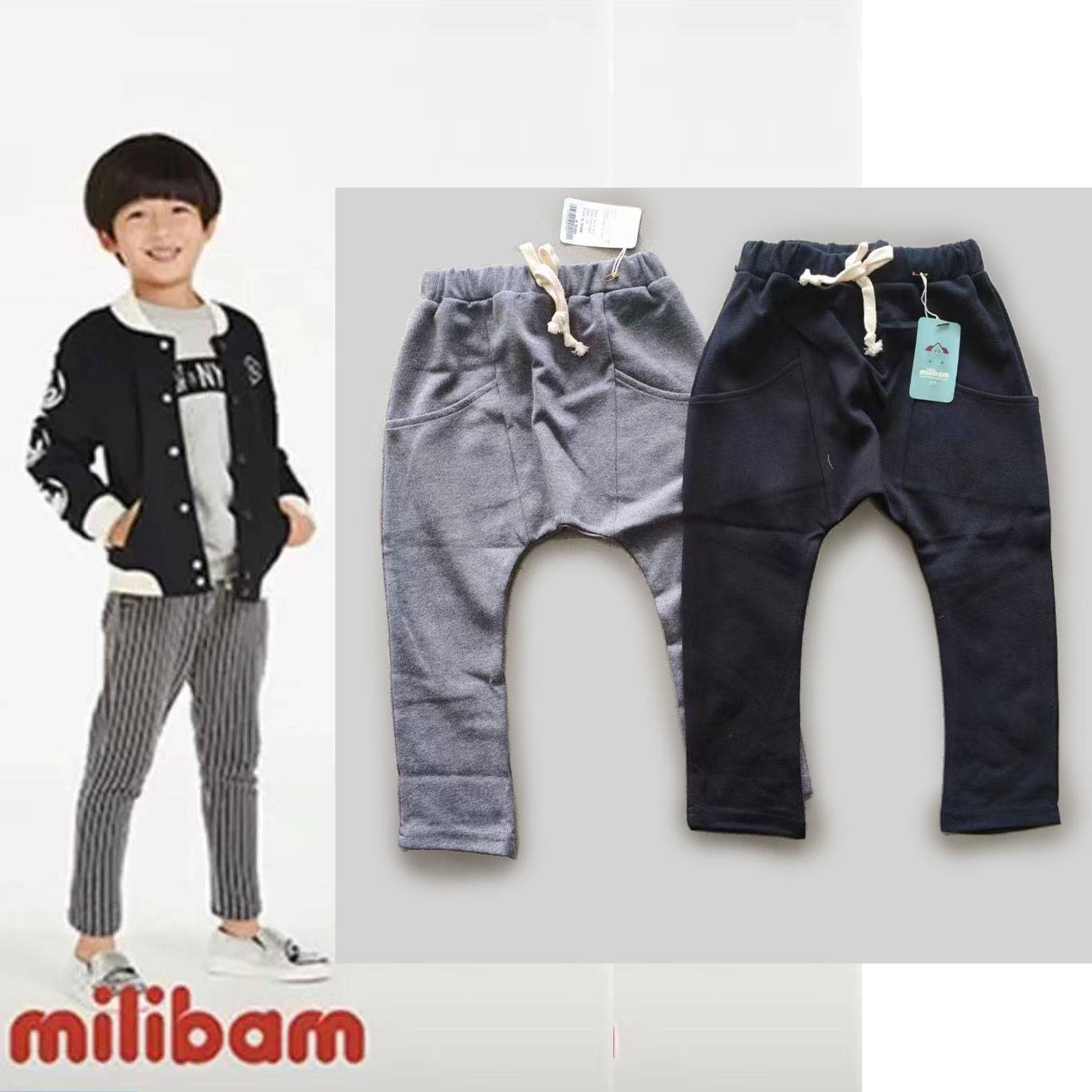 Exit Korean original single authentic boys spring and autumn pure cotton pine tight Haronra crotch pants and trousers casual trousers