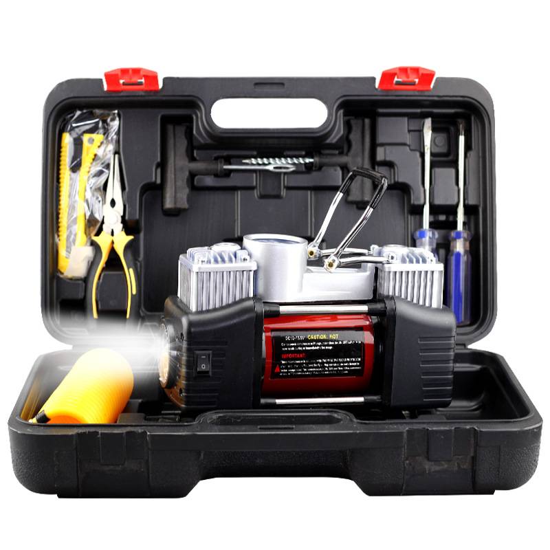 Car pump car, car gas pump tire 12V double -cylinder portable car high -pressure pump pump