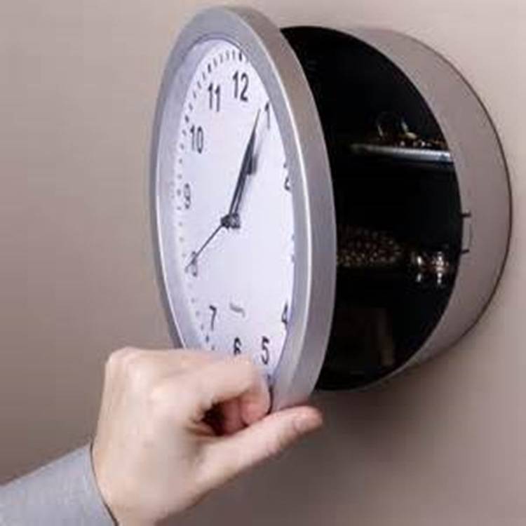 Creative storage safe hanging clock individual hidden living room household pointer wall clock watch Amazon clock